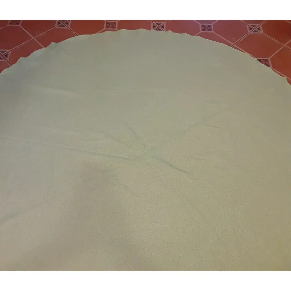 Sandra by Sandra Lee Spring Green & White Tablecloth 68x70